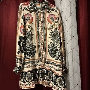 Anthropologie Farm Rio Romantic Garden Mini Dress Large